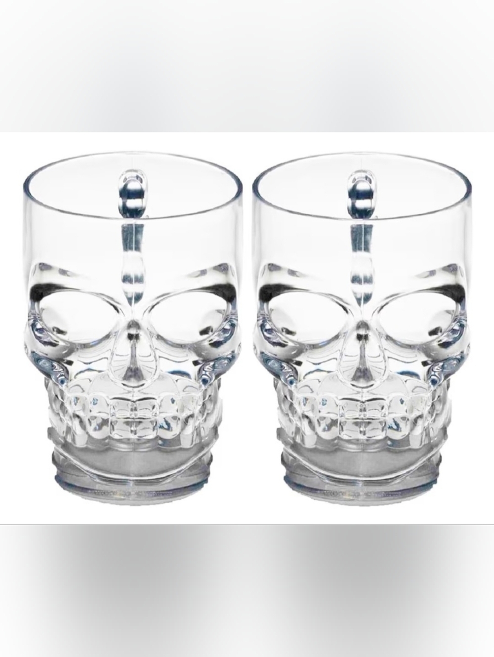 Circleware Skull Glass Mugs, Set of 2, NIB